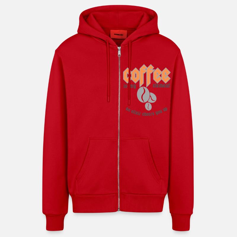 Le café est mon élément - Veste à capuche bio décontractée fabriquée en UE - rouge