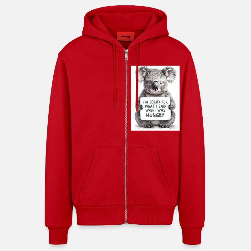 Koala Australia Saying Idée Cadeau - Veste à capuche bio décontractée fabriquée en UE - rouge