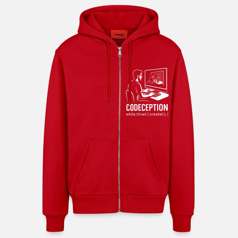 Codeception - Organic Relaxed Hooded Jacket Made in EU - red
