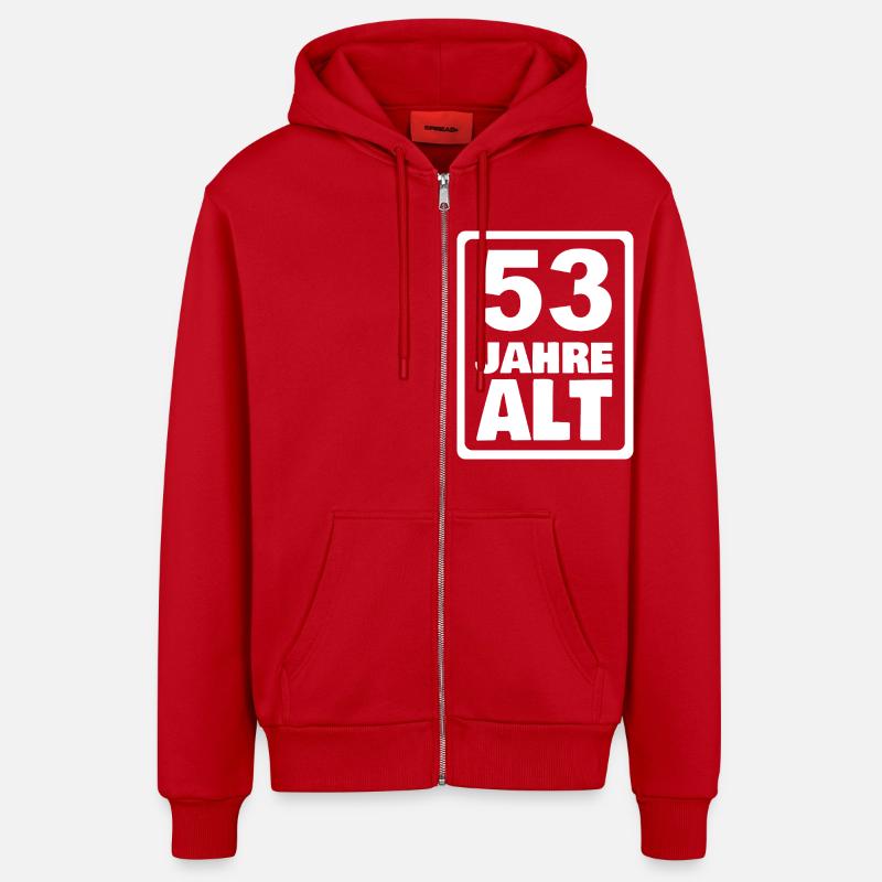 Année 53 - Veste à capuche bio décontractée fabriquée en UE - rouge