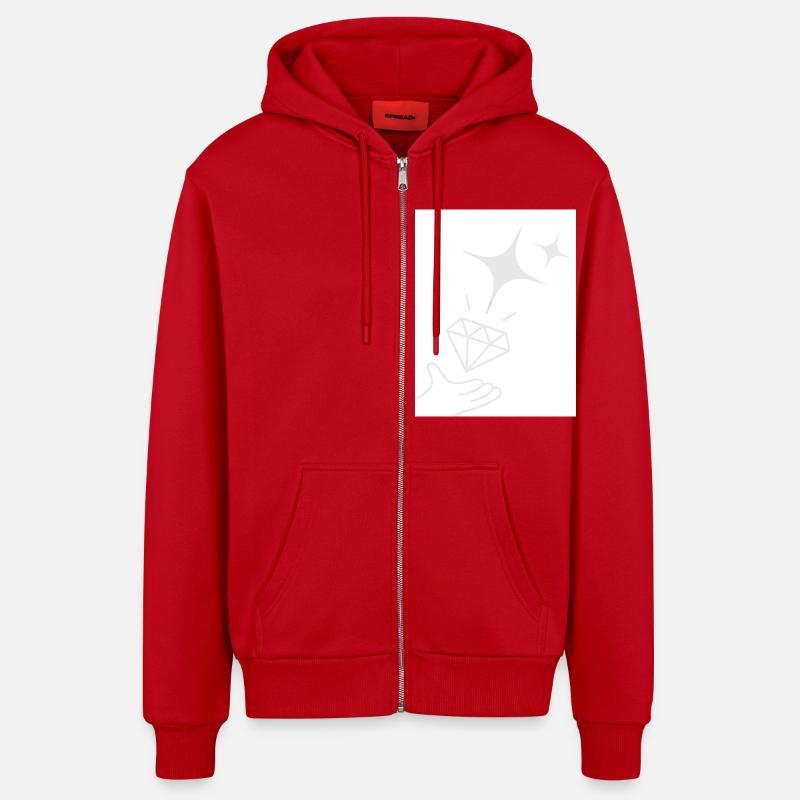 Verso B - Veste à capuche bio décontractée fabriquée en UE - rouge