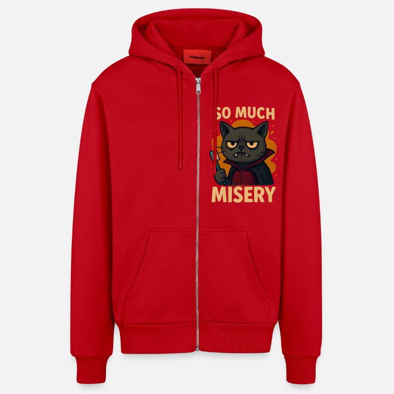 Costume d’Halloween Chat Cadeau - Veste à capuche bio décontractée fabriquée en UE - rouge