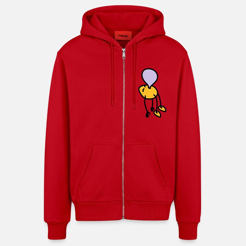 chewing_gum_man - Veste à capuche bio décontractée fabriquée en UE - rouge