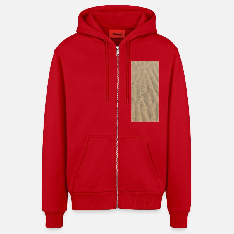 1760 Sable - Veste à capuche bio décontractée fabriquée en UE - rouge