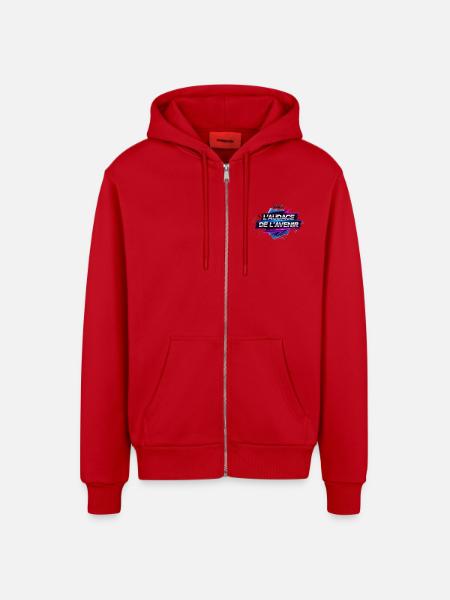 The Audacity of the Future 2025 - Organic Relaxed Hooded Jacket Made in EU - red