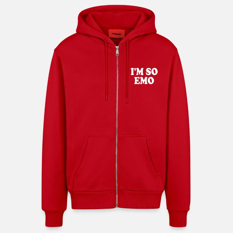 Im so emo - Veste à capuche bio décontractée fabriquée en UE - rouge