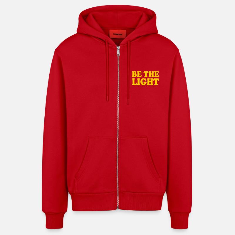 Be the light - Veste à capuche bio décontractée fabriquée en UE - rouge