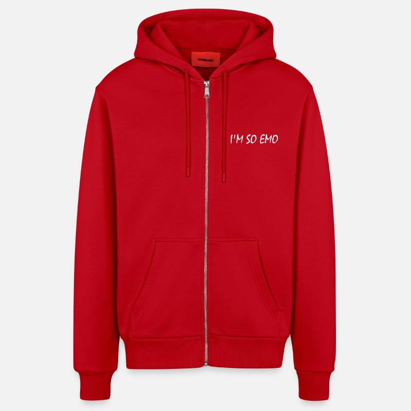Im so emo - Organic Relaxed Hooded Jacket Made in EU - red
