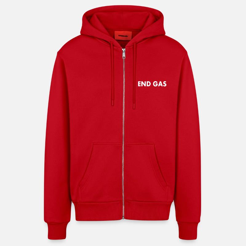 End gas - Veste à capuche bio décontractée fabriquée en UE - rouge