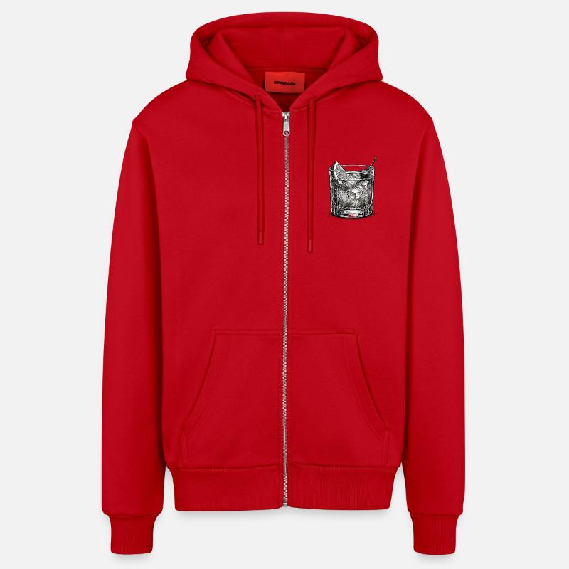 Démodé - Veste à capuche bio décontractée fabriquée en UE - rouge