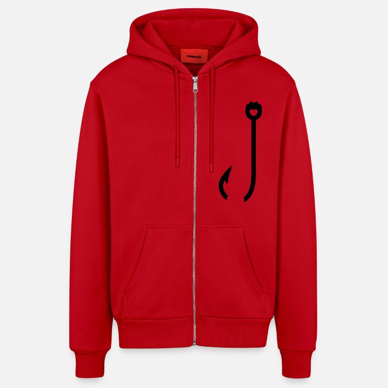 Hook - Veste à capuche bio décontractée fabriquée en UE - rouge