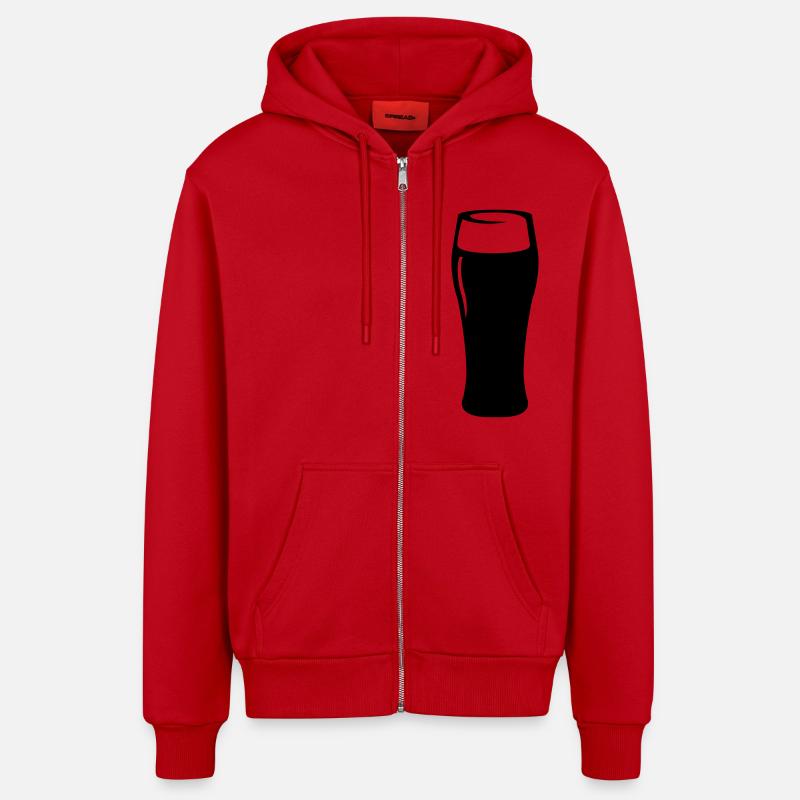 bier_glas_01 - Veste à capuche bio décontractée fabriquée en UE - rouge