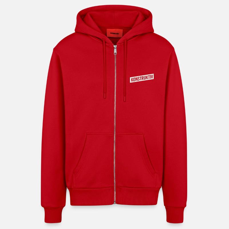 Constructive - Organic Relaxed Hooded Jacket Made in EU - red