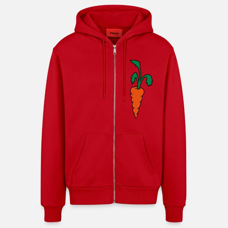 Carotte carotte - Veste à capuche bio décontractée fabriquée en UE - rouge