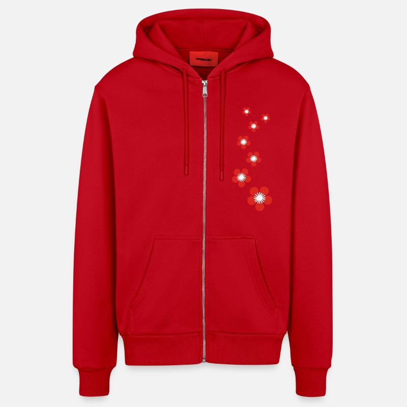 kirschblüten - Organic Relaxed Kapuzenjacke Made in EU - Rot