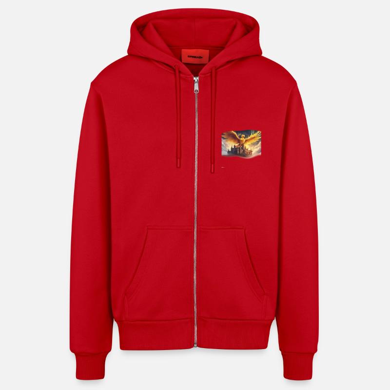 Phénix - Veste à capuche bio décontractée fabriquée en UE - rouge