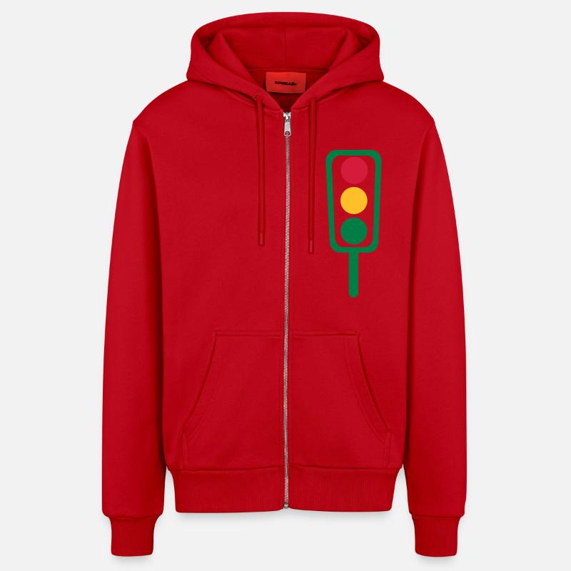 Ampel - Organic Relaxed Kapuzenjacke Made in EU - Rot