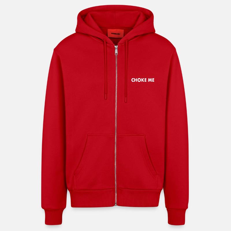 Choke me - Veste à capuche bio décontractée fabriquée en UE - rouge