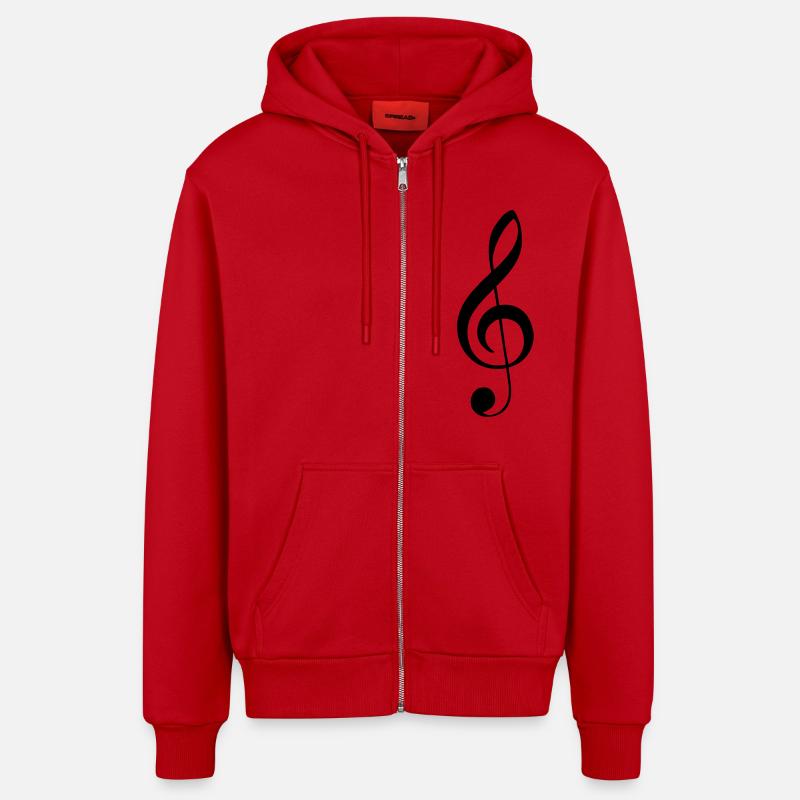 Clé de sol Clef - Veste à capuche bio décontractée fabriquée en UE - rouge