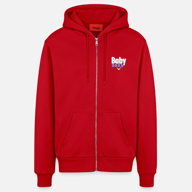 Grossesse 2023 - Enceinte - Veste à capuche bio décontractée fabriquée en UE - rouge