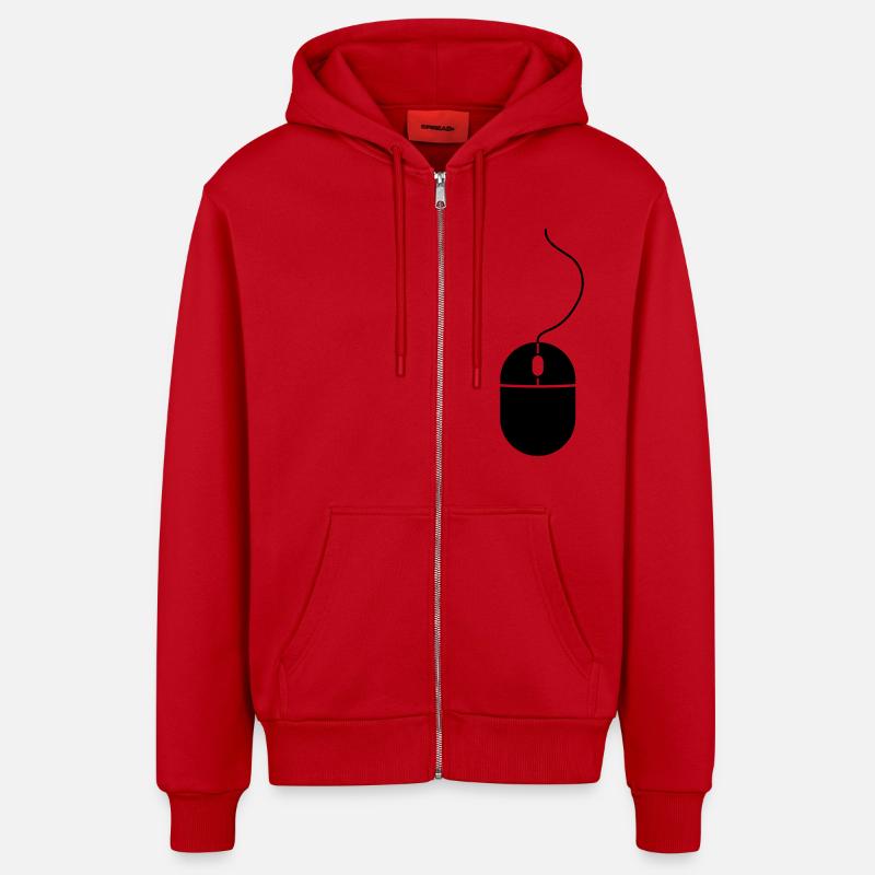 Computer Mouse - Veste à capuche bio décontractée fabriquée en UE - rouge