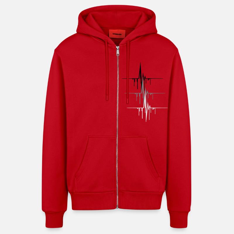 pulse_graffiti - Veste à capuche bio décontractée fabriquée en UE - rouge