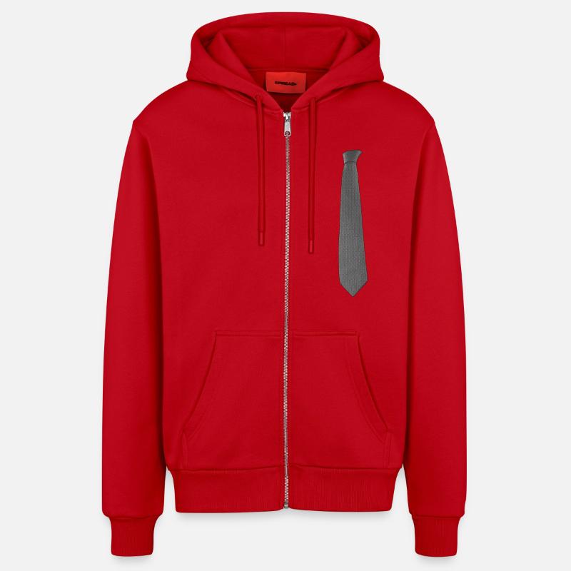 Grey Tie - Veste à capuche bio décontractée fabriquée en UE - rouge