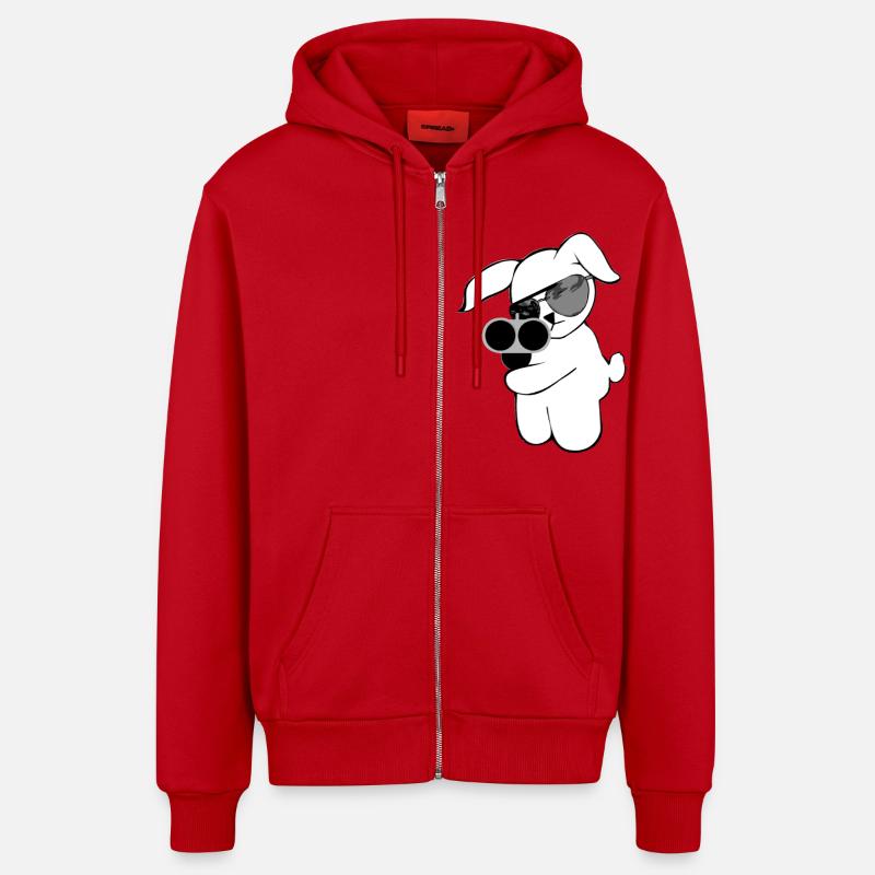 shotgun rabbit - Veste à capuche bio décontractée fabriquée en UE - rouge