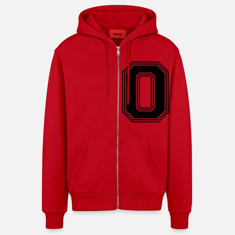 O_letre_O_(w31) - Veste à capuche bio décontractée fabriquée en UE - rouge