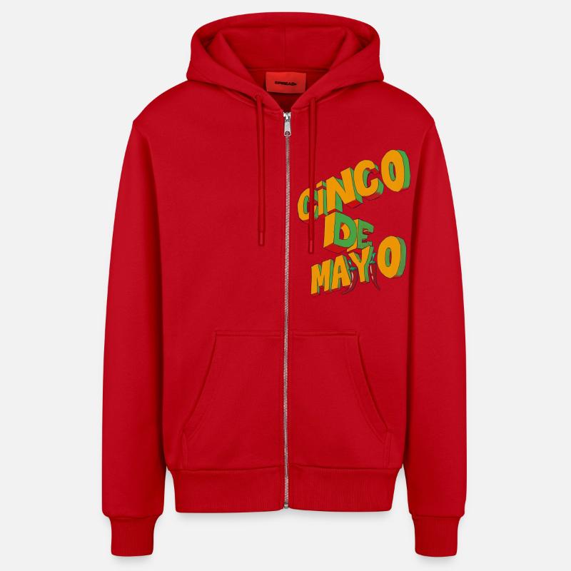 Conco de Mayo - Veste à capuche bio décontractée fabriquée en UE - rouge