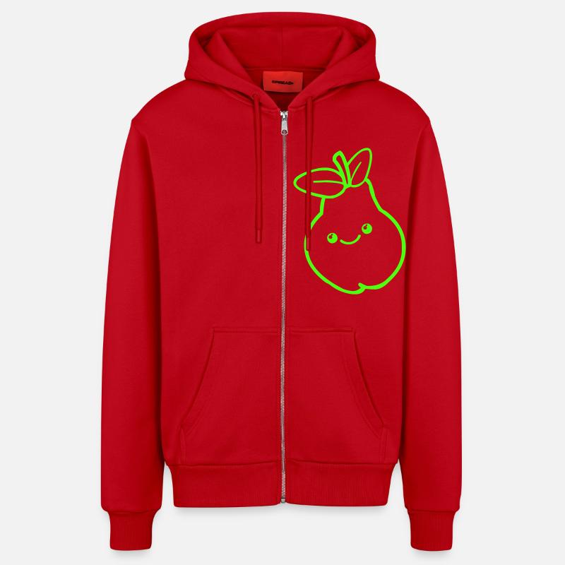 birne comic - Organic Relaxed Kapuzenjacke Made in EU - Rot