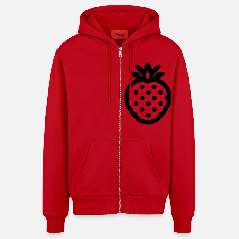 Erdbeere - Organic Relaxed Kapuzenjacke Made in EU - Rot