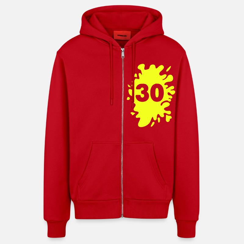 Blobs 30 - Veste à capuche bio décontractée fabriquée en UE - rouge