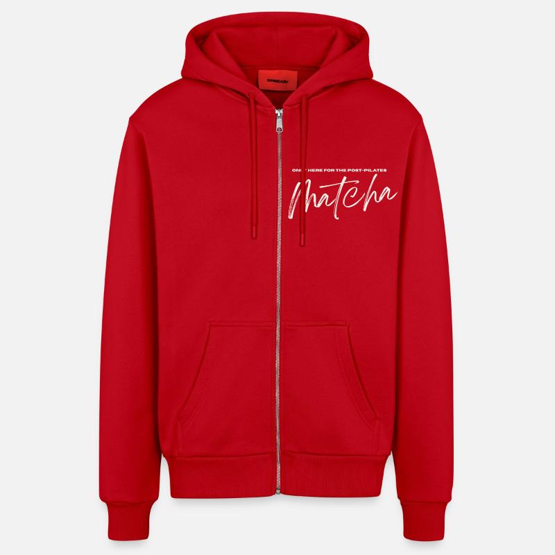 Post Pilates Matcha - Organic Relaxed Kapuzenjacke Made in EU - Rot