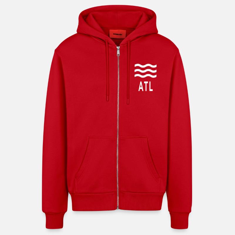 ATL Waves Graphic Tee - Veste à capuche bio décontractée fabriquée en UE - rouge