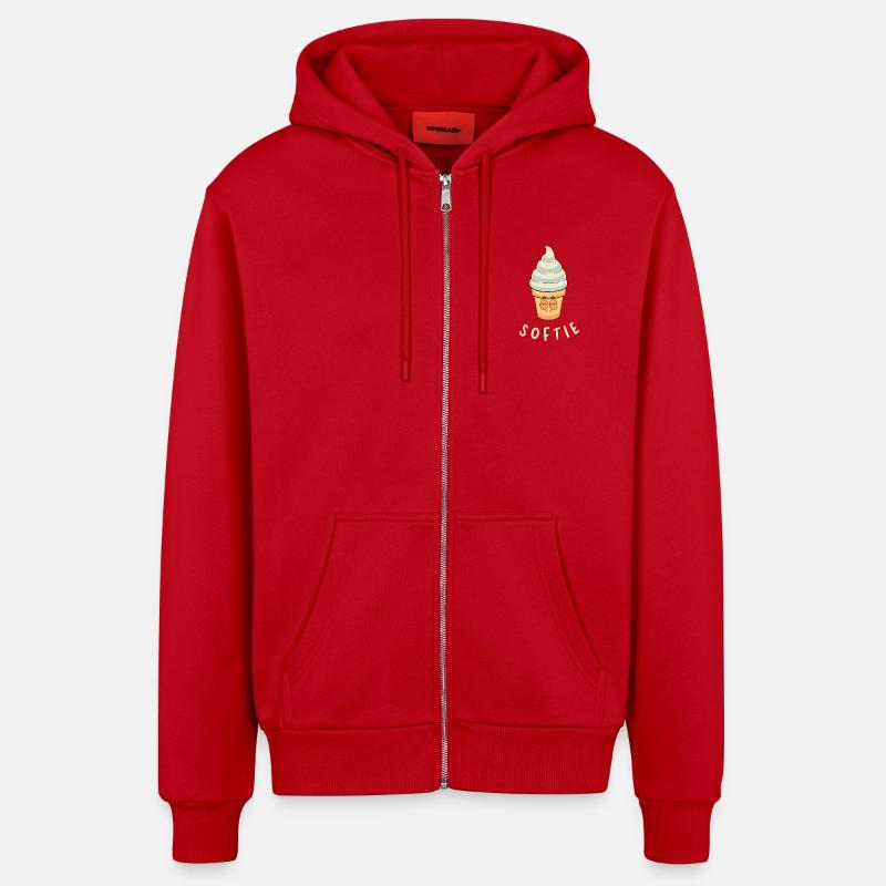Softie Softeis Comic Icecream Lover - Veste à capuche bio décontractée fabriquée en UE - rouge