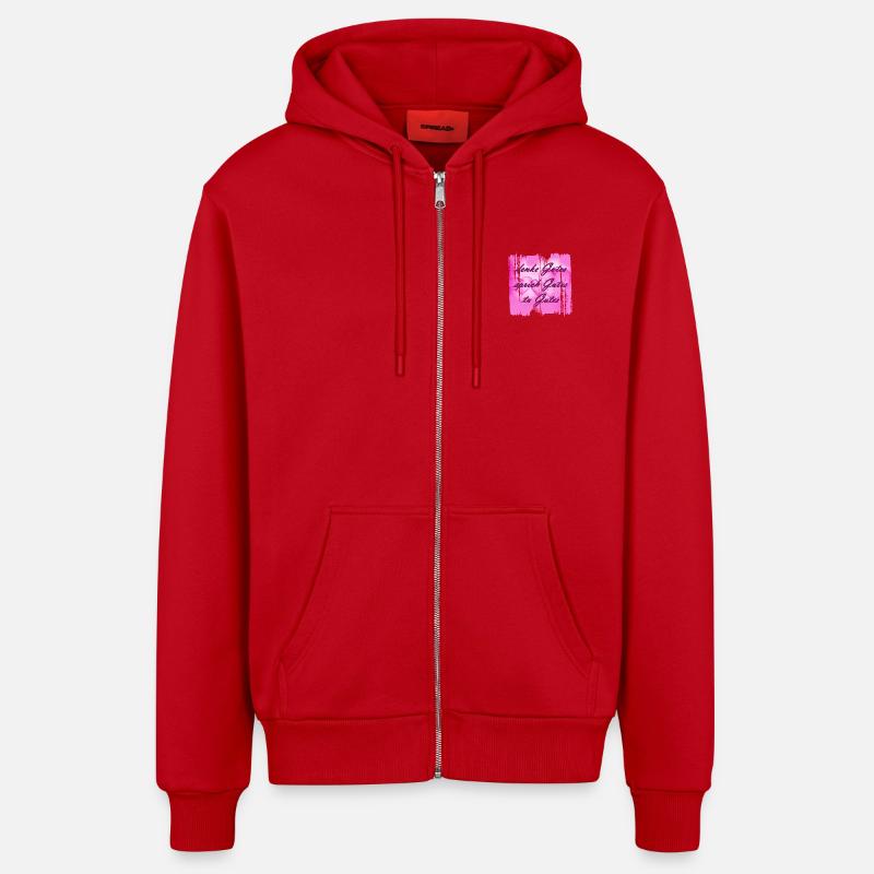 Pensez bien 1 - Veste à capuche bio décontractée fabriquée en UE - rouge
