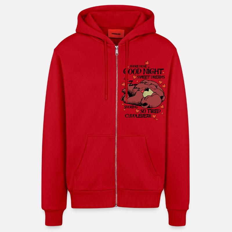 Cuddlebear Sleeping - Organic Relaxed Kapuzenjacke Made in EU - Rot
