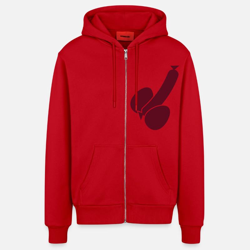 wurst_und_eier_1c - Veste à capuche bio décontractée fabriquée en UE - rouge