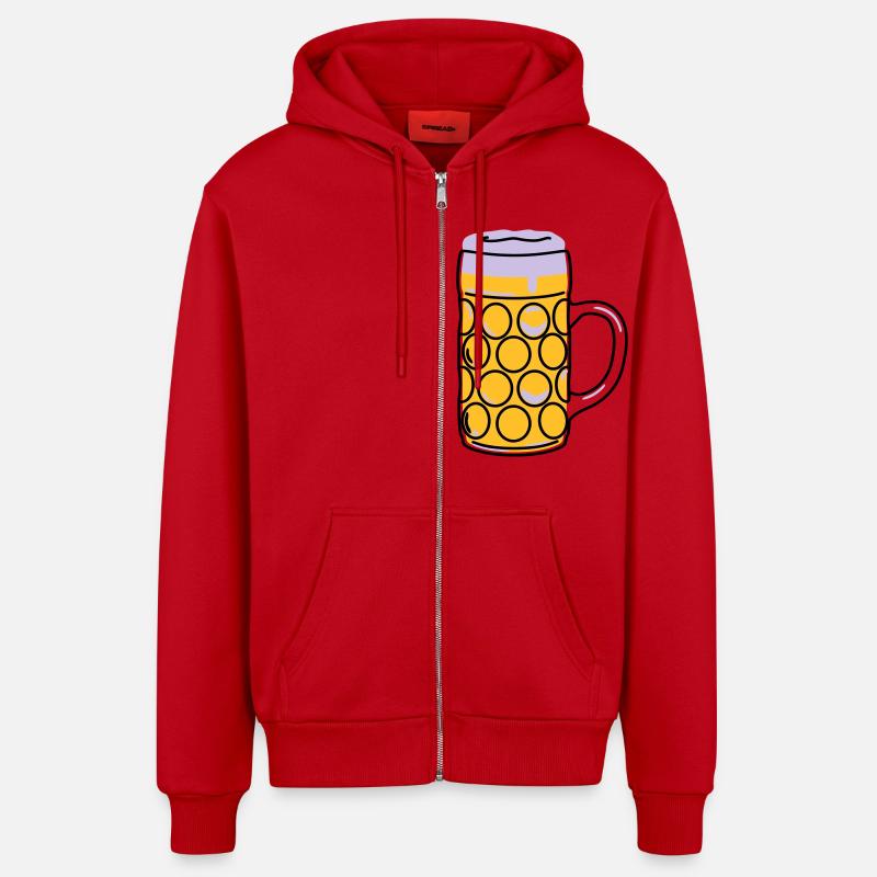 Bierkrug, Schoppen, Maß - Organic Relaxed Kapuzenjacke Made in EU - Rot