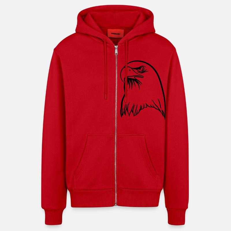 Liberté de l'aigle - Veste à capuche bio décontractée fabriquée en UE - rouge