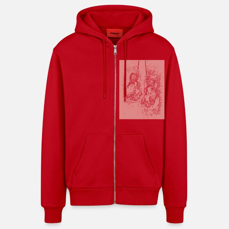 Boxe - Veste à capuche bio décontractée fabriquée en UE - rouge