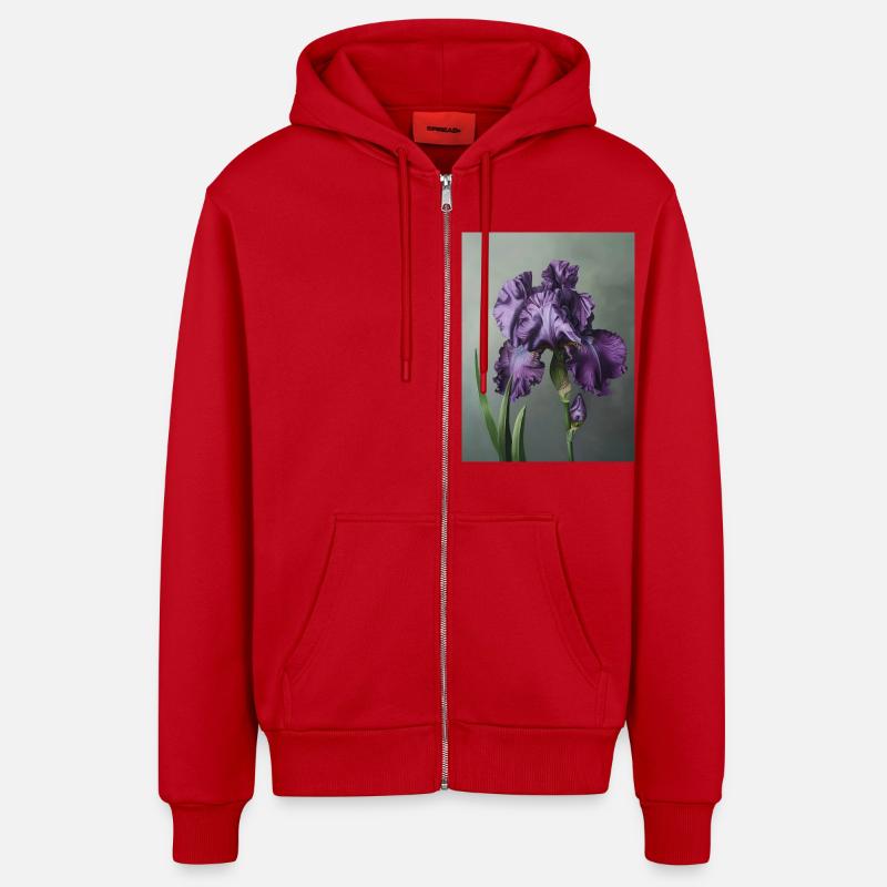 Iris FL 4 - Veste à capuche bio décontractée fabriquée en UE - rouge