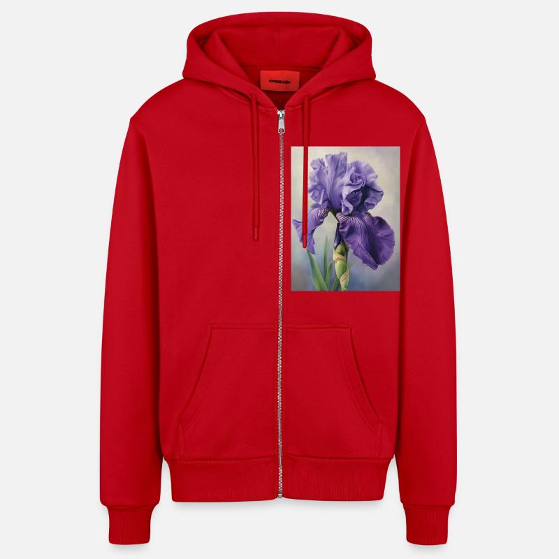 Iris FL 100 - Veste à capuche bio décontractée fabriquée en UE - rouge