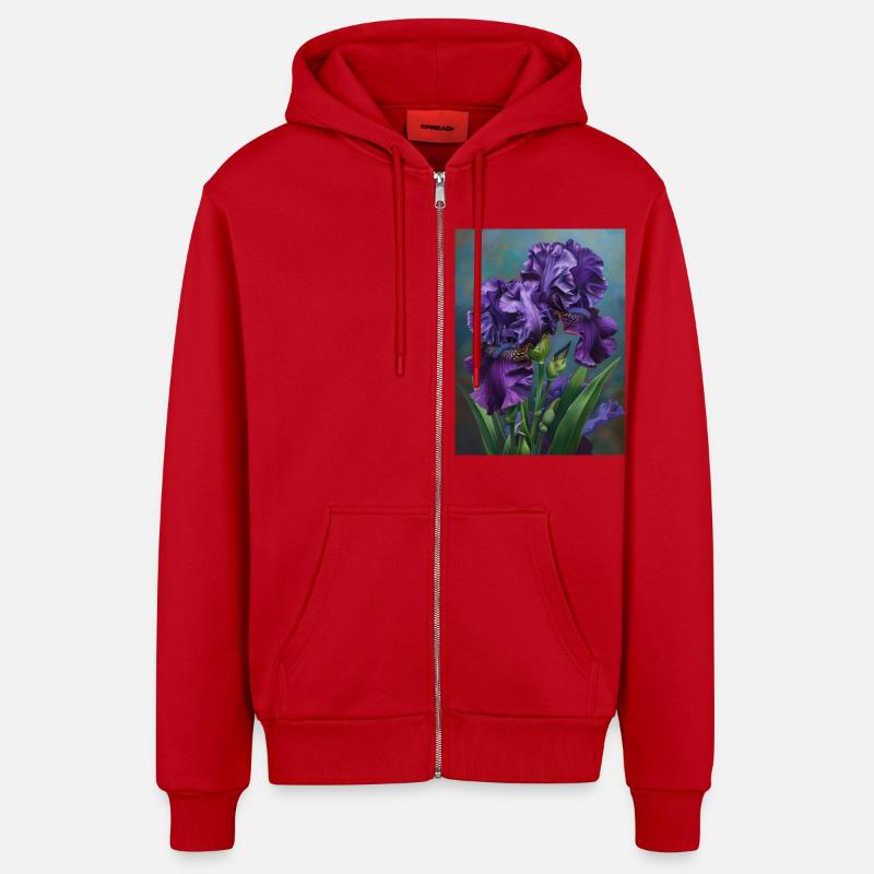 Iris FL 3 - Veste à capuche bio décontractée fabriquée en UE - rouge