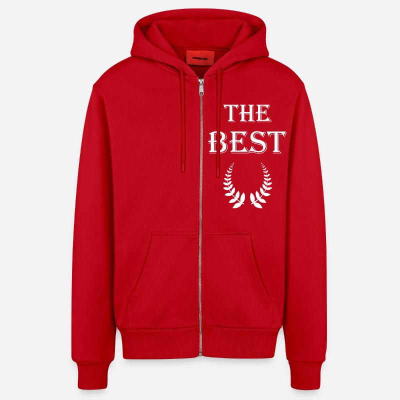 the best white - Organic Relaxed Hooded Jacket Made in EU - red