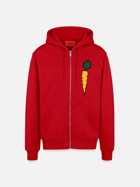 carrot - Organic Relaxed Kapuzenjacke Made in EU - Rot