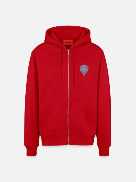 Hot air balloon - Organic Relaxed Hooded Jacket Made in EU - red