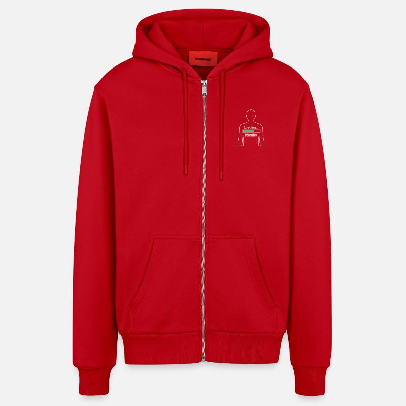 Loading Identity... - Organic Relaxed Hooded Jacket Made in EU - red