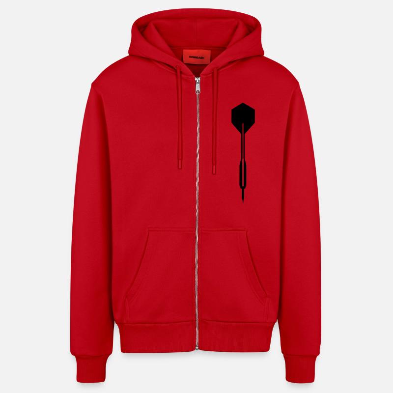 Dart - Fléchettes - Veste à capuche bio décontractée fabriquée en UE - rouge